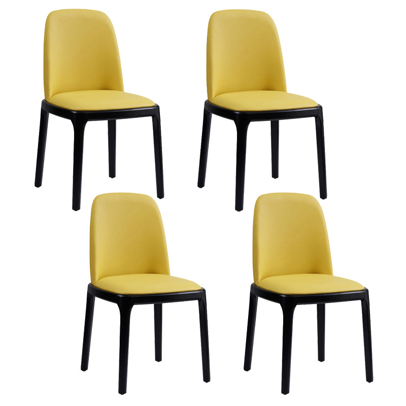 Faux Leather Industrial Dining Room Chair Matte Finish Solid Back Dining Chair
