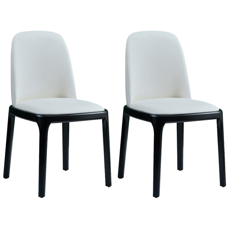 Faux Leather Industrial Dining Room Chair Matte Finish Solid Back Dining Chair