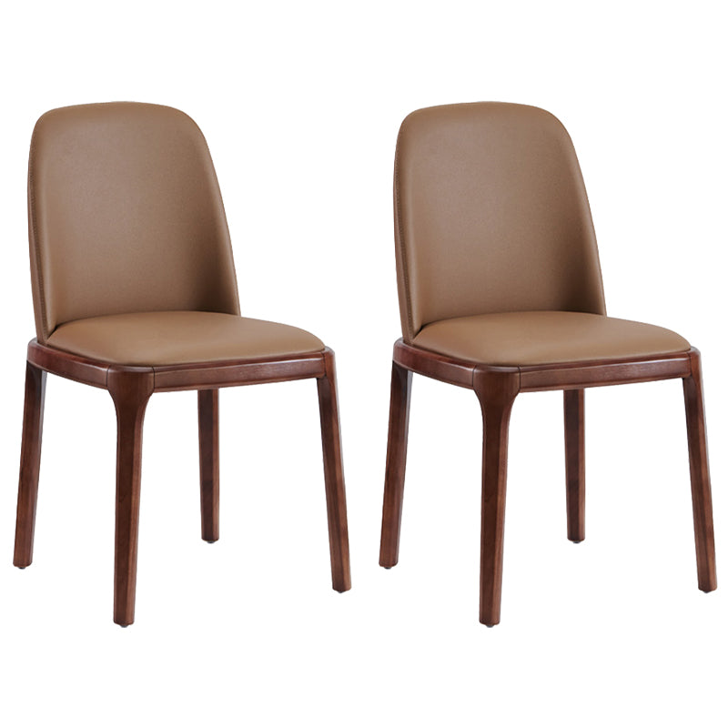 Faux Leather Industrial Dining Room Chair Matte Finish Solid Back Dining Chair