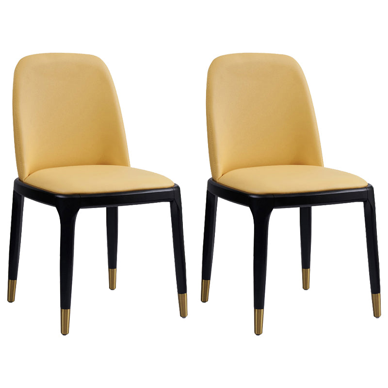 Faux Leather Industrial Dining Room Chair Matte Finish Solid Back Dining Chair