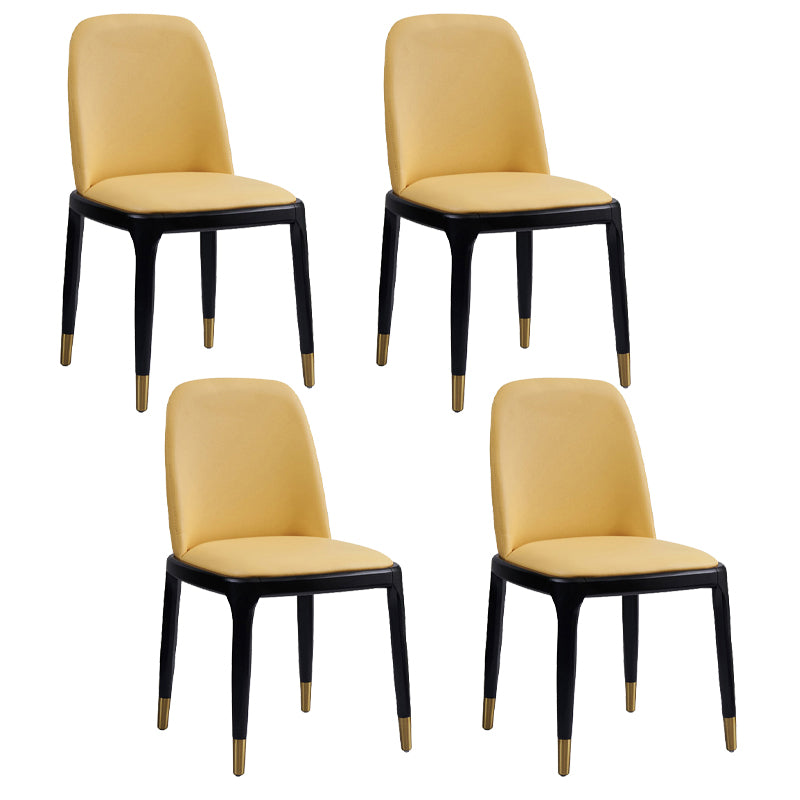 Faux Leather Industrial Dining Room Chair Matte Finish Solid Back Dining Chair