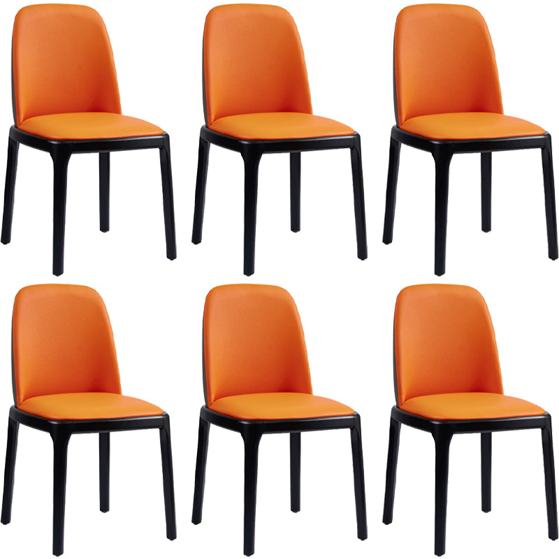 Faux Leather Industrial Dining Room Chair Matte Finish Solid Back Dining Chair