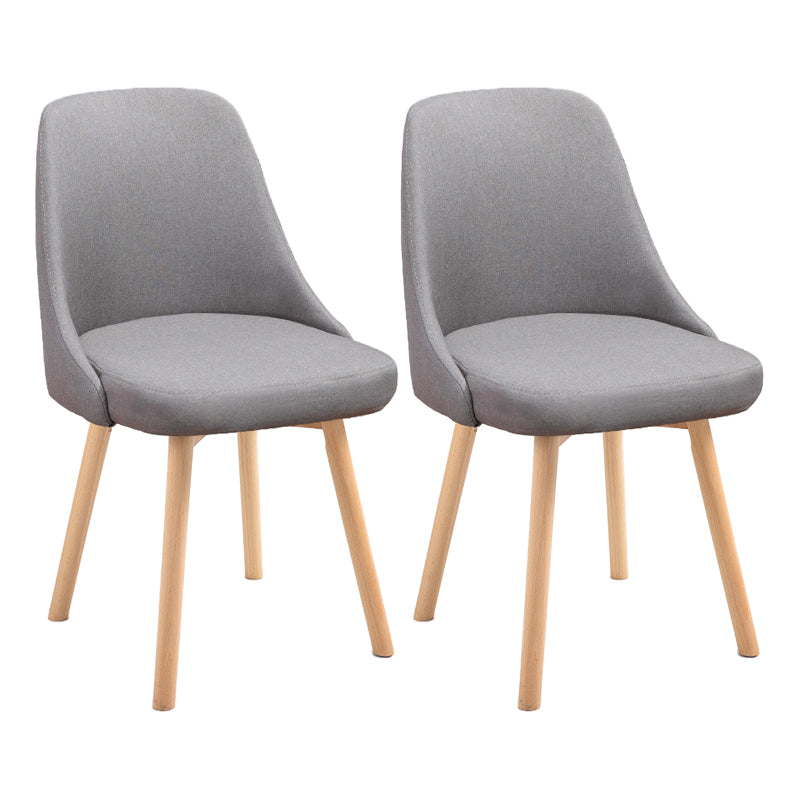 Scandinavian Beech Upholstered Side Chair Parsons Dining Chair for Home