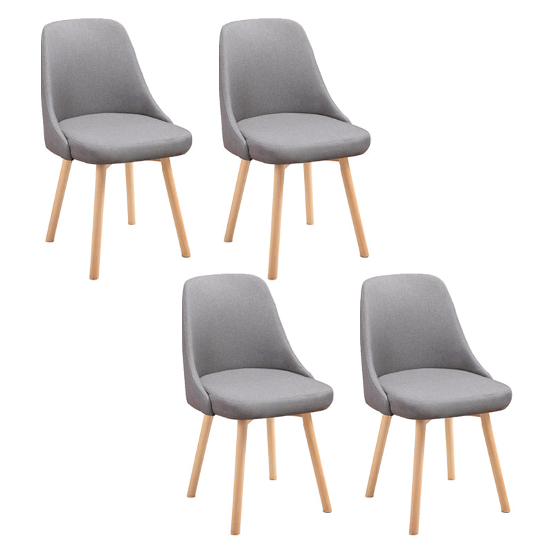 Scandinavian Beech Upholstered Side Chair Parsons Dining Chair for Home