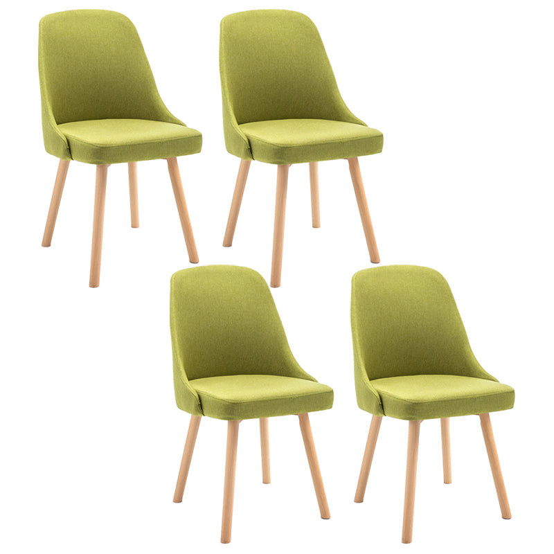 Scandinavian Beech Upholstered Side Chair Parsons Dining Chair for Home