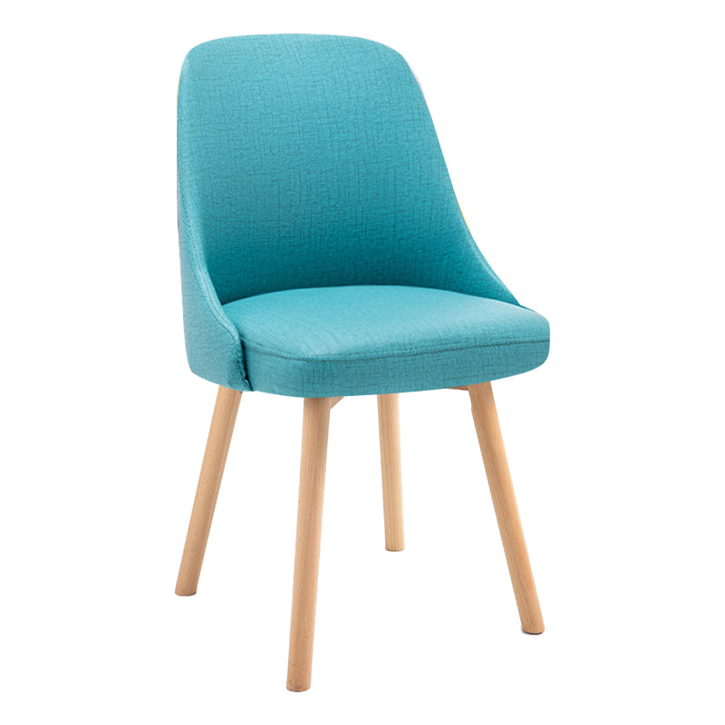 Scandinavian Beech Upholstered Side Chair Parsons Dining Chair for Home