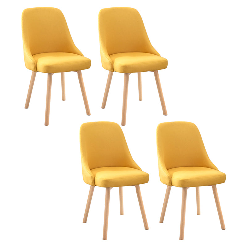 Scandinavian Beech Upholstered Side Chair Parsons Dining Chair for Home
