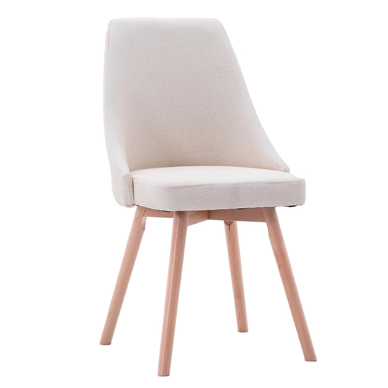 Scandinavian Beech Upholstered Side Chair Parsons Dining Chair for Home
