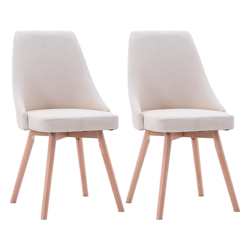 Scandinavian Beech Upholstered Side Chair Parsons Dining Chair for Home