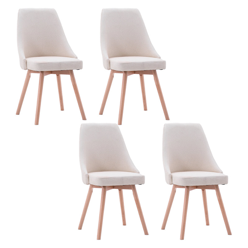 Scandinavian Beech Upholstered Side Chair Parsons Dining Chair for Home