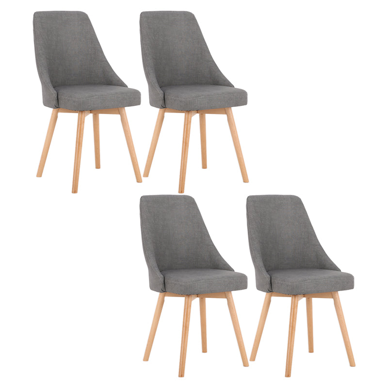 Scandinavian Beech Upholstered Side Chair Parsons Dining Chair for Home
