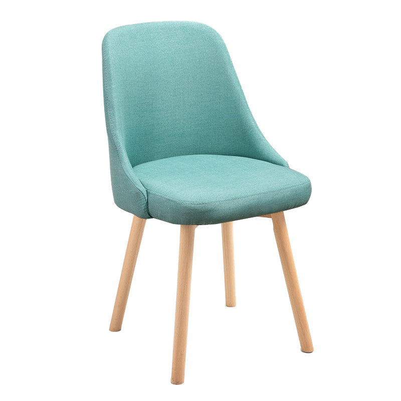 Scandinavian Beech Upholstered Side Chair Parsons Dining Chair for Home