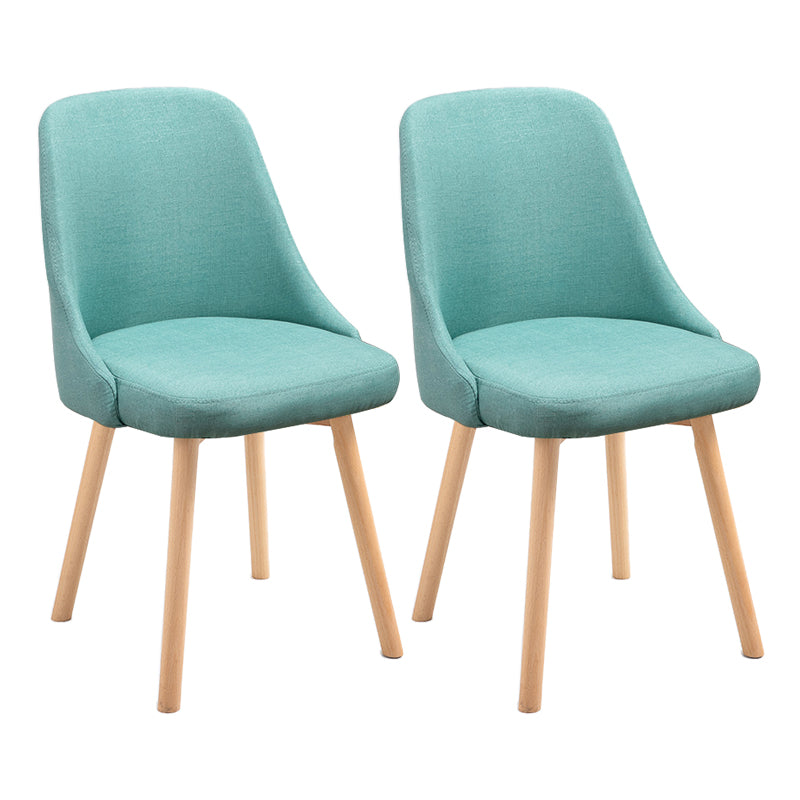 Scandinavian Beech Upholstered Side Chair Parsons Dining Chair for Home