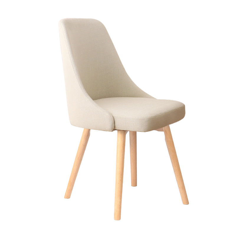 Scandinavian Beech Upholstered Side Chair Parsons Dining Chair for Home