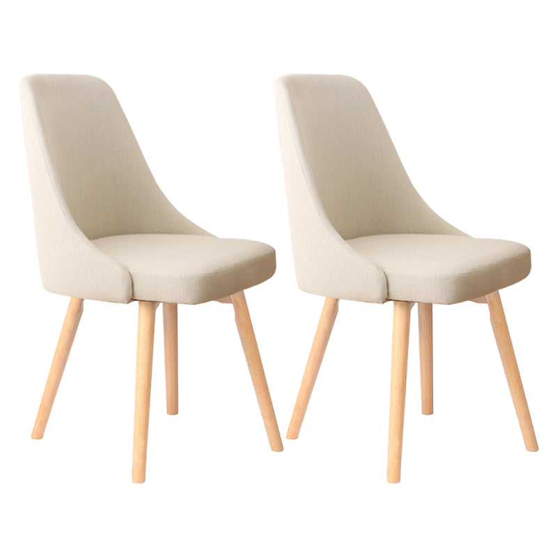 Scandinavian Beech Upholstered Side Chair Parsons Dining Chair for Home