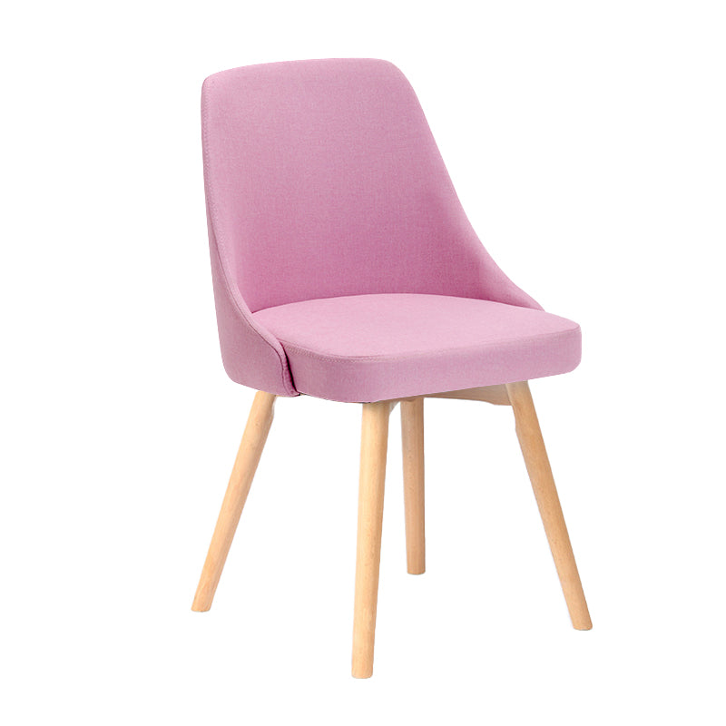 Scandinavian Beech Upholstered Side Chair Parsons Dining Chair for Home