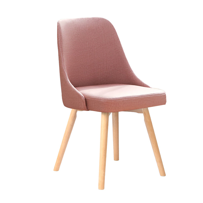 Scandinavian Beech Upholstered Side Chair Parsons Dining Chair for Home