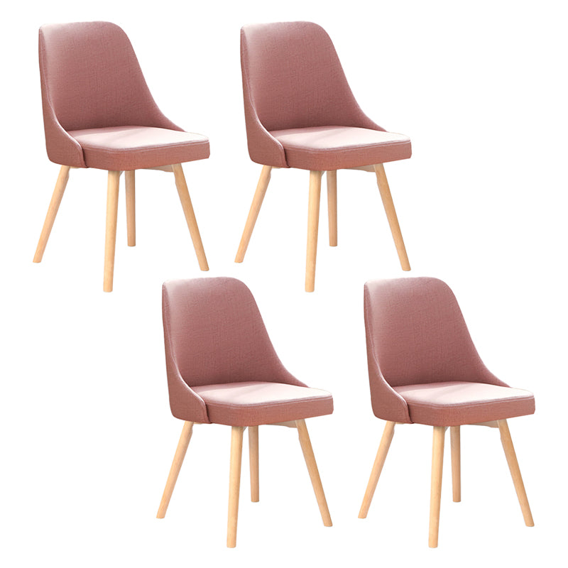 Scandinavian Beech Upholstered Side Chair Parsons Dining Chair for Home