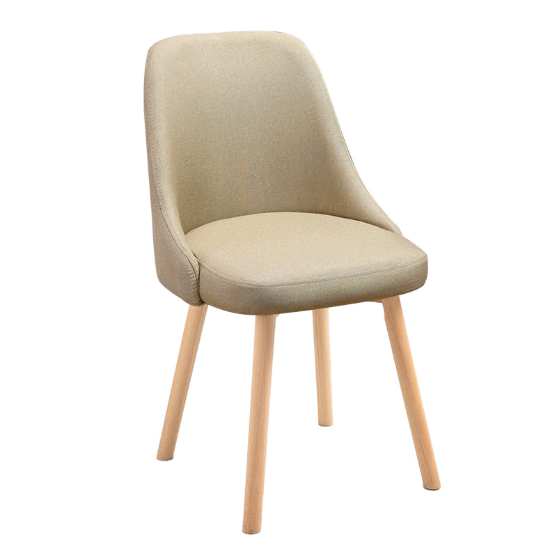 Scandinavian Beech Upholstered Side Chair Parsons Dining Chair for Home