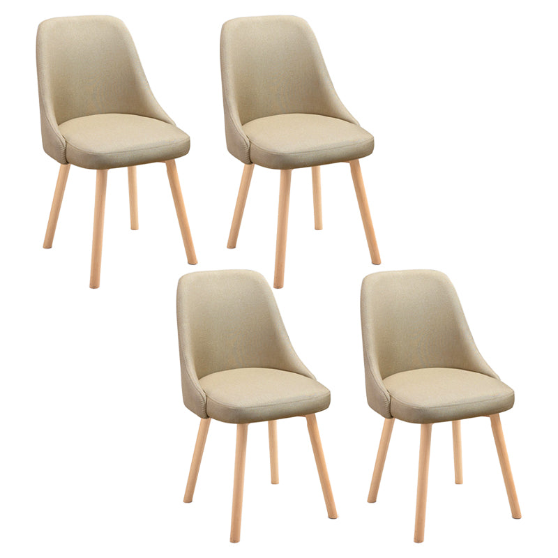 Scandinavian Beech Upholstered Side Chair Parsons Dining Chair for Home