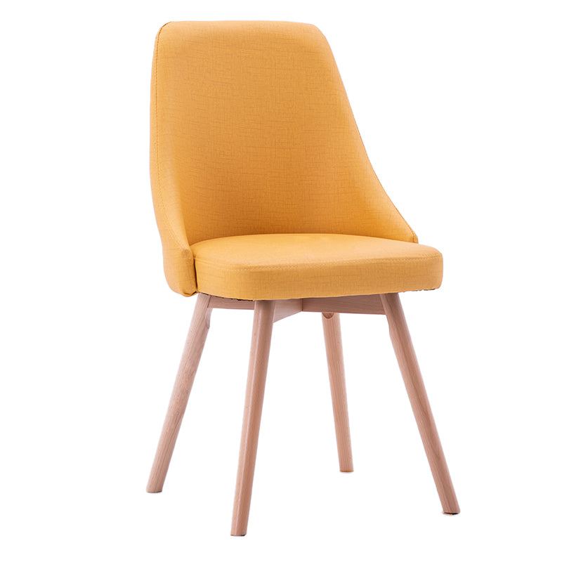 Scandinavian Beech Upholstered Side Chair Parsons Dining Chair for Home