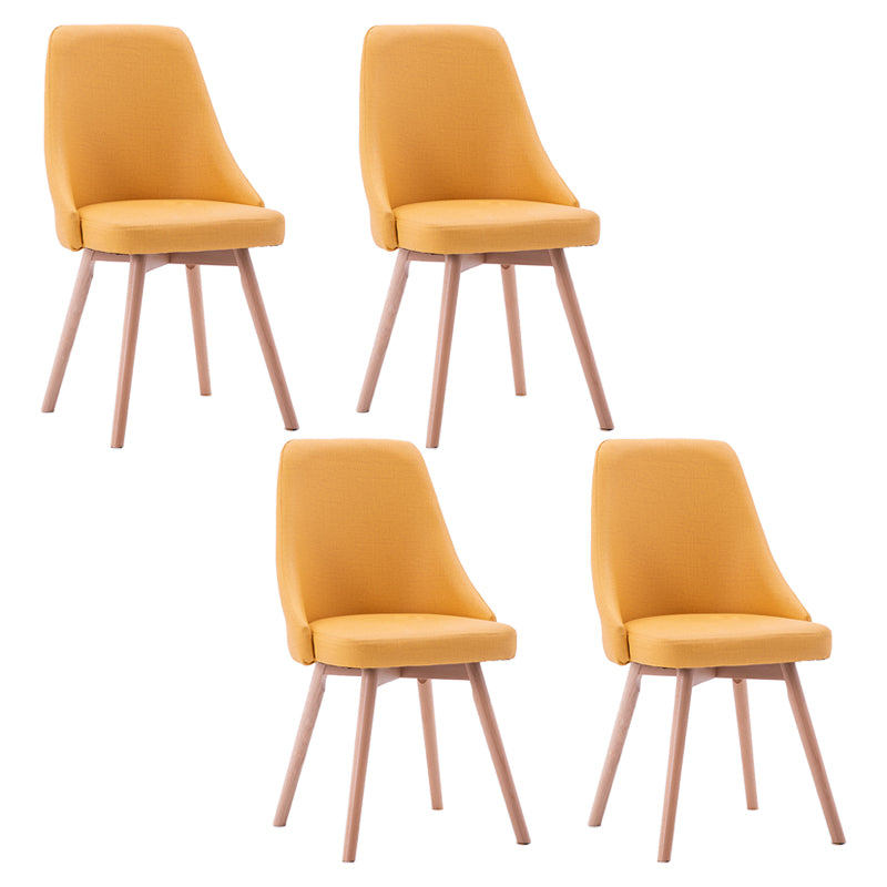 Scandinavian Beech Upholstered Side Chair Parsons Dining Chair for Home