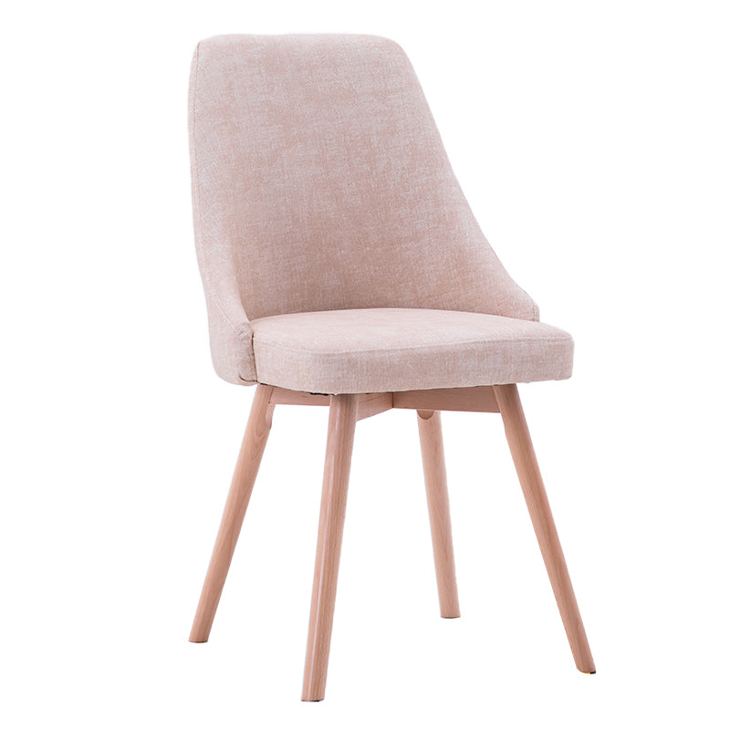 Scandinavian Beech Upholstered Side Chair Parsons Dining Chair for Home