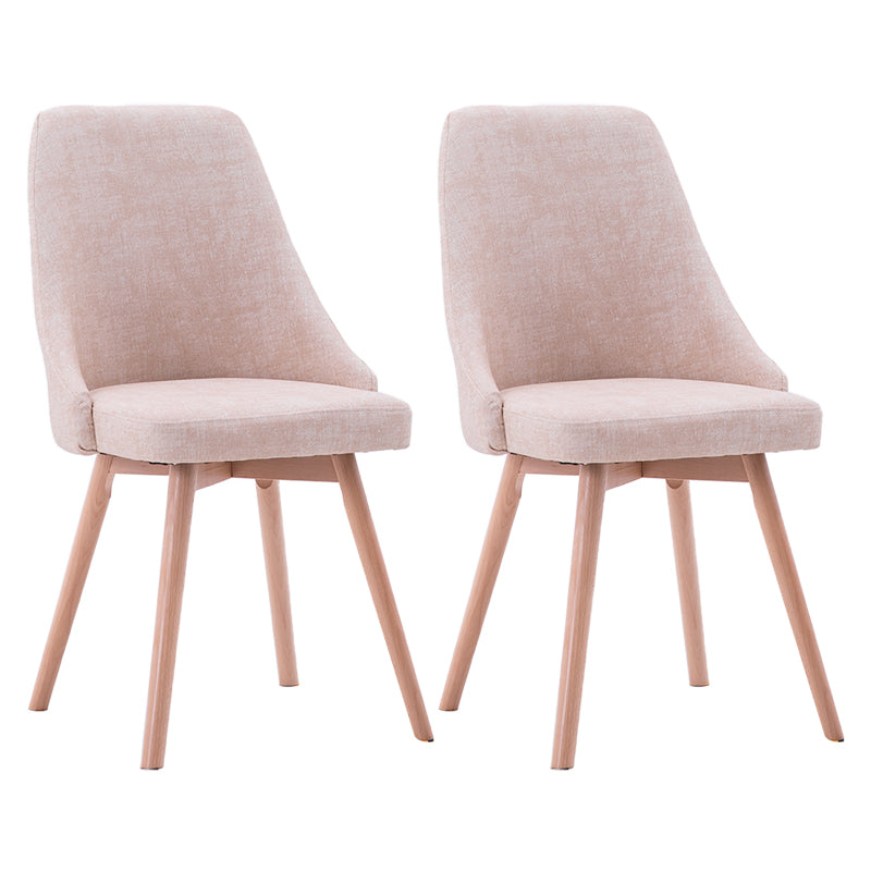 Scandinavian Beech Upholstered Side Chair Parsons Dining Chair for Home