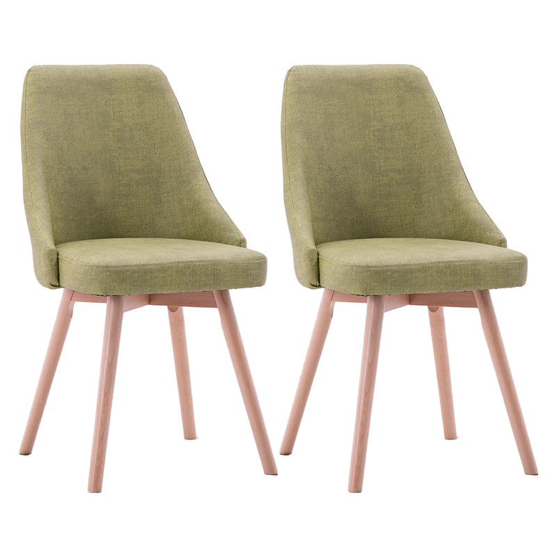 Scandinavian Beech Upholstered Side Chair Parsons Dining Chair for Home