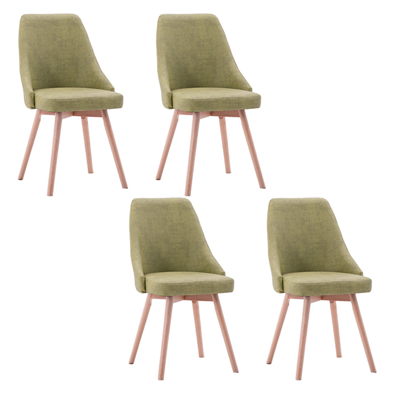 Scandinavian Beech Upholstered Side Chair Parsons Dining Chair for Home