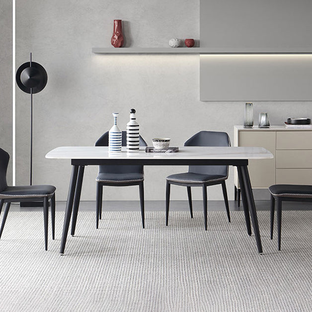 Sintered Stone Modern Dining Table Rectangle Table with 4 Legs for Home