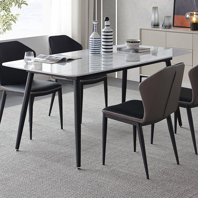 Sintered Stone Modern Dining Table Rectangle Table with 4 Legs for Home