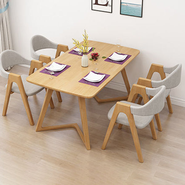 Moderner Stil Massivholz Esstisch Brauner Rechtecktisch für Küchen -Esszimmer, 47 "L x 29,5" H