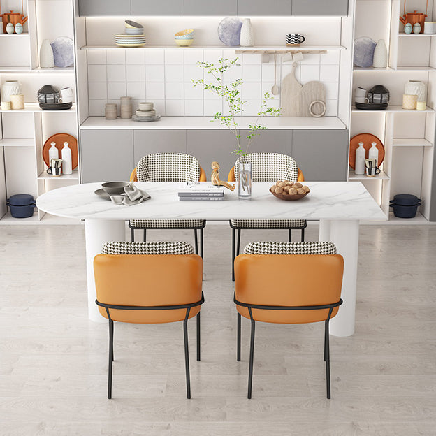 Gratis vorm 3 poten moderne stijl eettafel witte vaste tafel met gesinterde steen