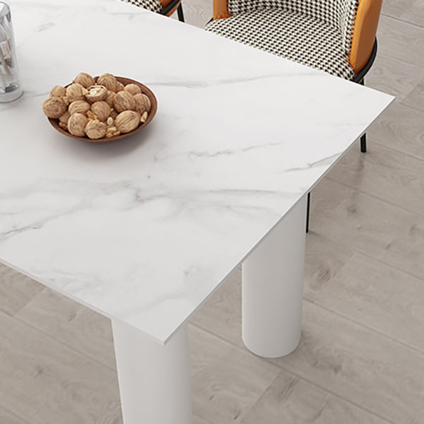 Gratis vorm 3 poten moderne stijl eettafel witte vaste tafel met gesinterde steen