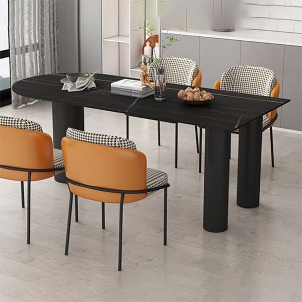 Gratis vorm 3 poten moderne stijl eettafel witte vaste tafel met gesinterde steen