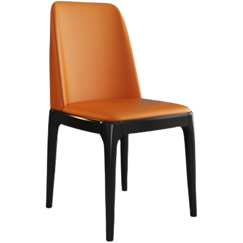 Scandinavian Style Wood Dining Side Chair Dining Room Armless Solid Back Chair