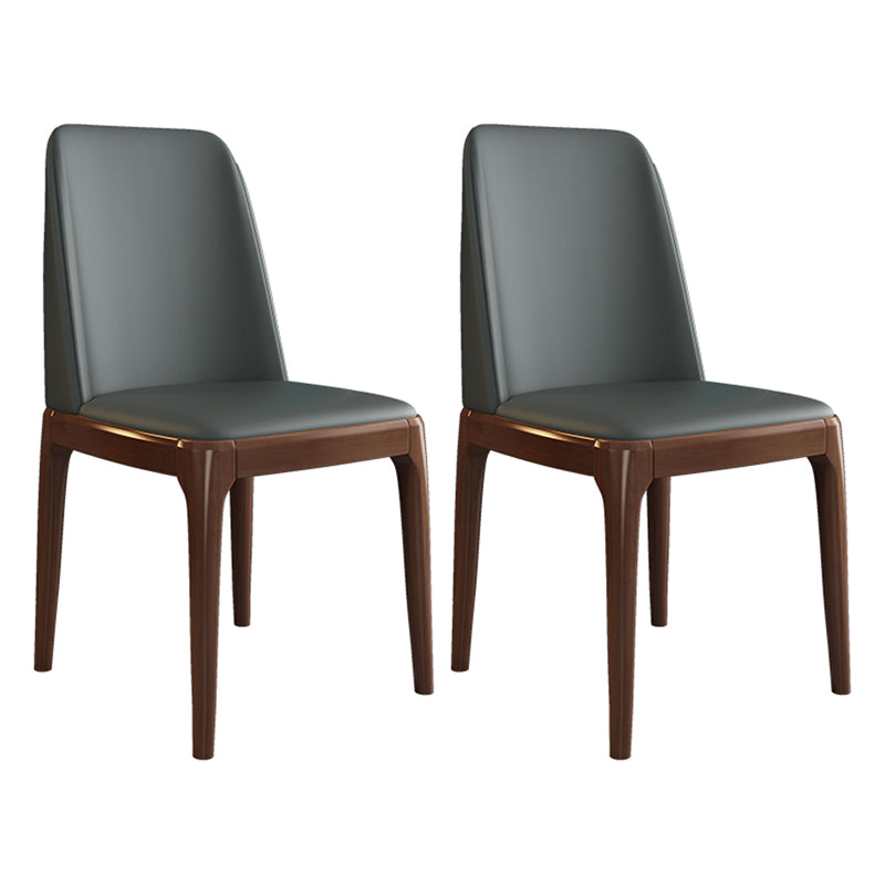 Scandinavian Style Wood Dining Side Chair Dining Room Armless Solid Back Chair