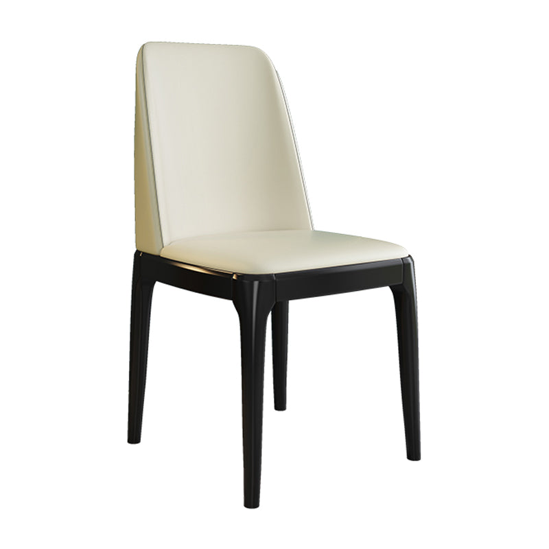 Scandinavian Style Wood Dining Side Chair Dining Room Armless Solid Back Chair