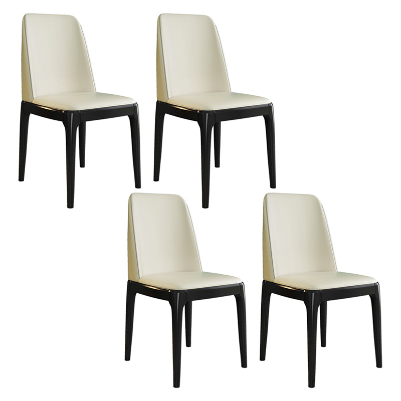 Scandinavian Style Wood Dining Side Chair Dining Room Armless Solid Back Chair