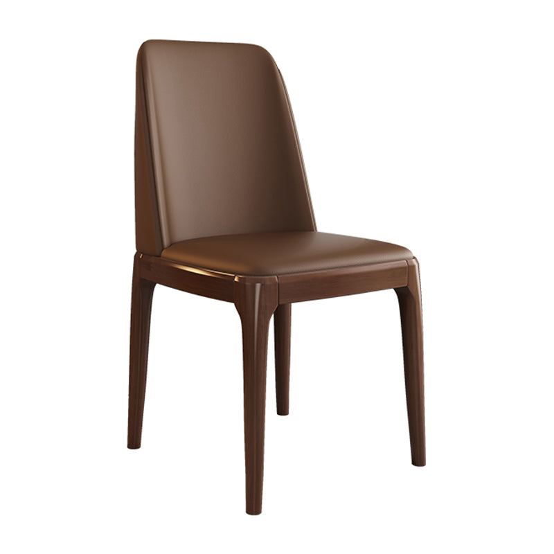 Scandinavian Style Wood Dining Side Chair Dining Room Armless Solid Back Chair