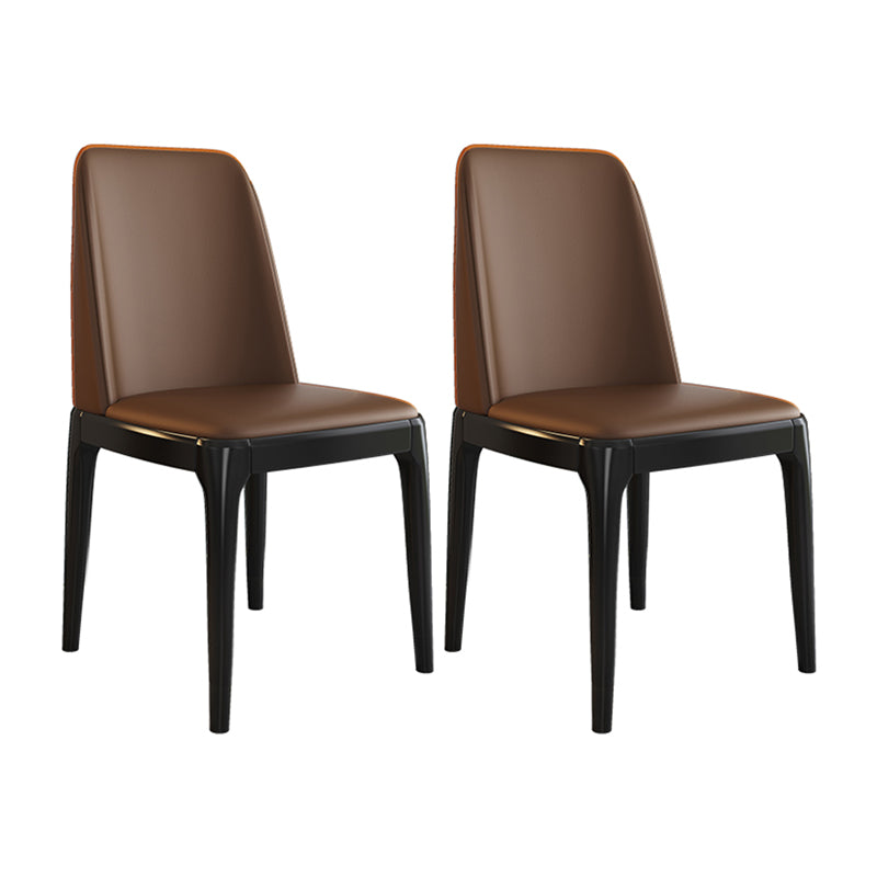 Scandinavian Style Wood Dining Side Chair Dining Room Armless Solid Back Chair