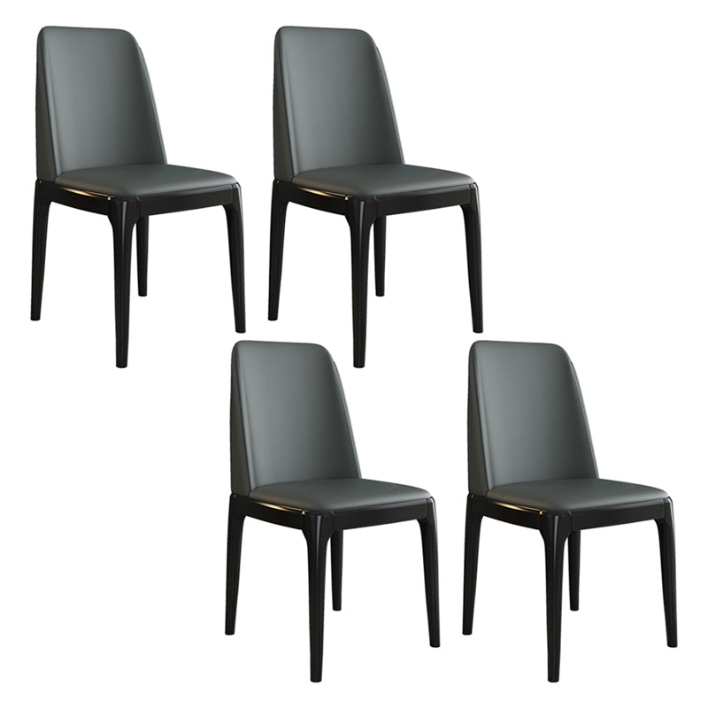 Scandinavian Style Wood Dining Side Chair Dining Room Armless Solid Back Chair