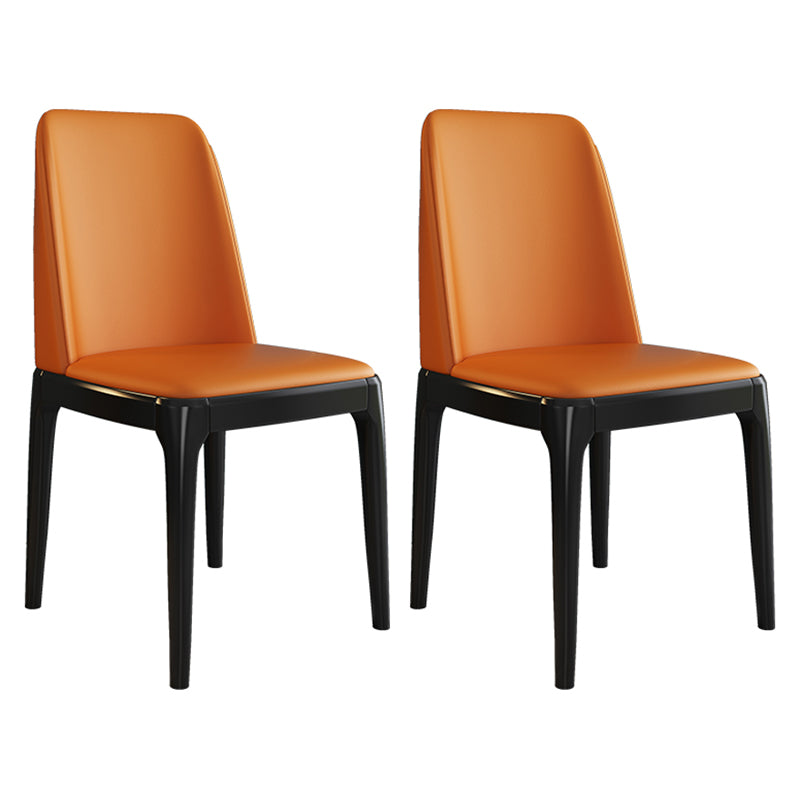 Scandinavian Style Wood Dining Side Chair Dining Room Armless Solid Back Chair
