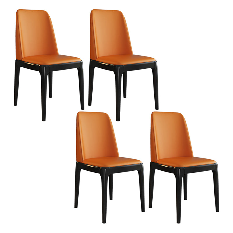 Scandinavian Style Wood Dining Side Chair Dining Room Armless Solid Back Chair