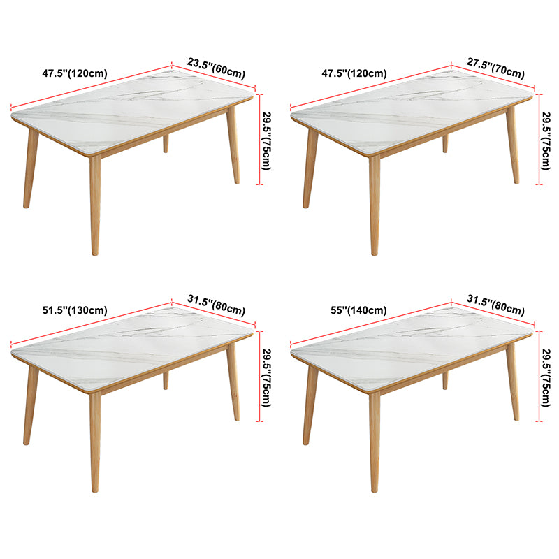 Einfachheit Home Sintered Stone Esstisch Rechteck Form Esstisch mit 4 Beinen Basis