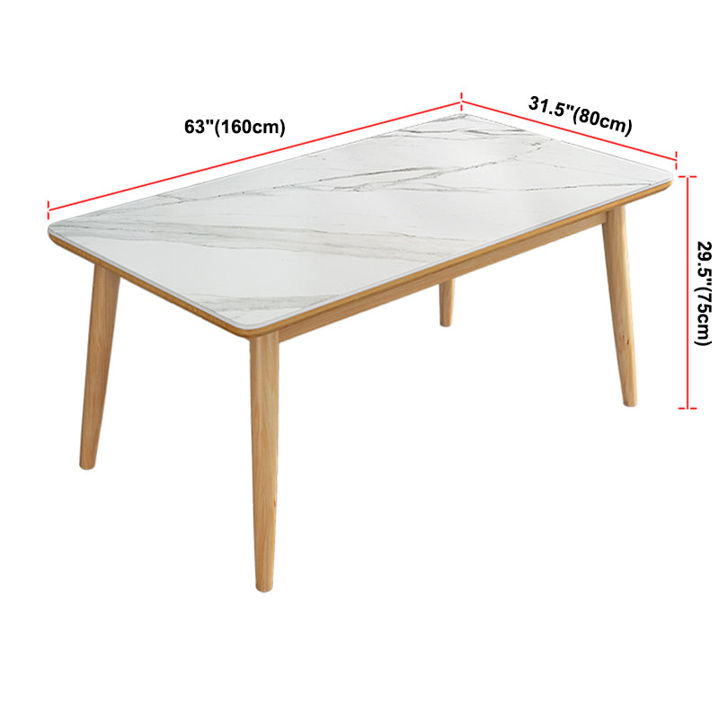 Einfachheit Home Sintered Stone Esstisch Rechteck Form Esstisch mit 4 Beinen Basis