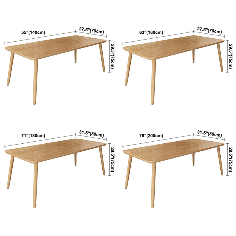 Simplicity Home Solid Wood Dining Table Rectangle Shape Dining Table with 4 Legs Base
