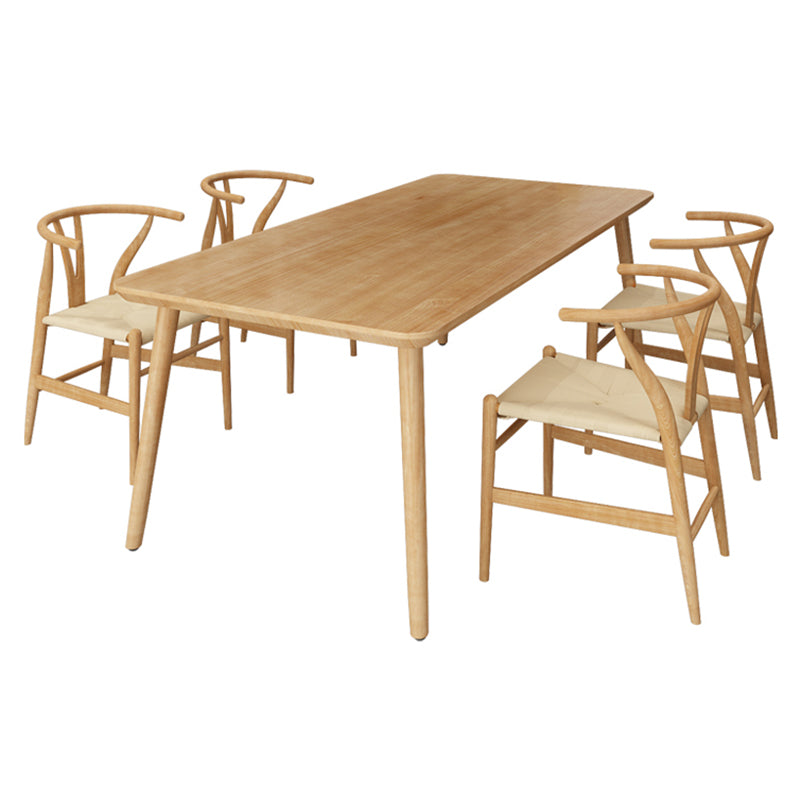 Simplicity Home Solid Wood Dining Table Rectangle Shape Dining Table with 4 Legs Base