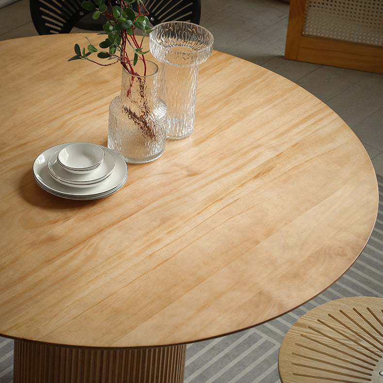 Pine Solid Wood Pedestal Dinette Table Simplicity Dining Table Round for Home